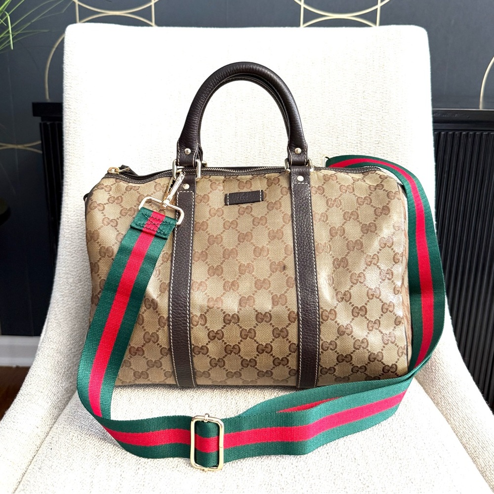 Authentic Gucci Joy Boston bag brown monogram coated canvas medium size - Picture 3 of 16